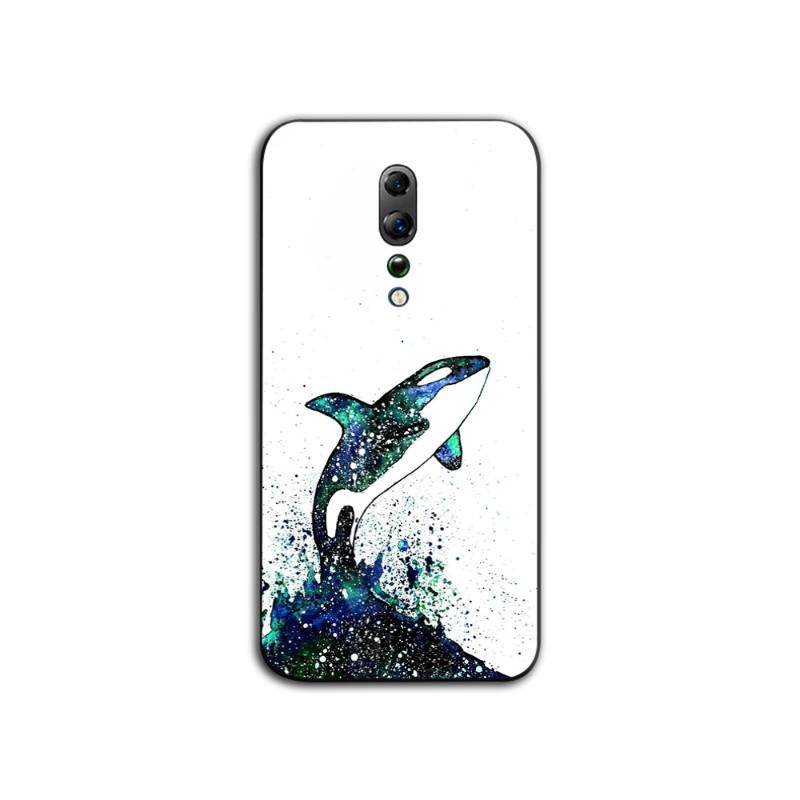 Killer Whale Orca Watercolor Phone Case For OPPO Find X5 X3 X2 A93 Reno 8 7 Pro A74 A72 A53 Soft Black Phone Cover