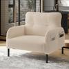 Velvet Fabric, Comfortable Seat Depth, Armrests with Side Pockets, Solid Structure, Suitable for Various Scenes, Living Room, Bedroom and Study