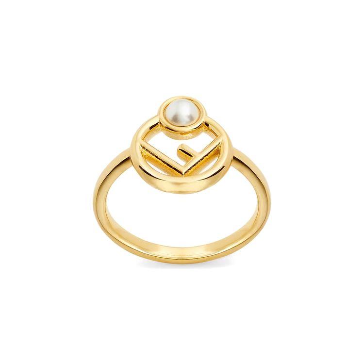 Fendi Logo Pattern Ring Women jewelry Gold 8AK182A5TOF09ZE S