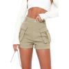Women's High Waist Fashionable Personality Stretch Casual Denim Workwear Pocket Shorts