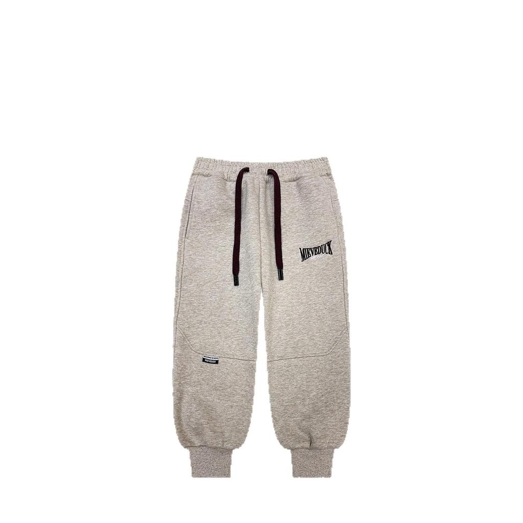 Spring 2026 Wheat Ear Embroidered Cotton Sweatpants for Kids - Loose, Cuffed, Casual Sports Pants