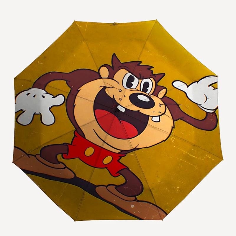 Tazmanian Devil Umbrella: Automatic Opening & Closing, Portable 3 Fold Design with 8 Bone Iron Frame Perfect Gift for Fans and Travelers0136