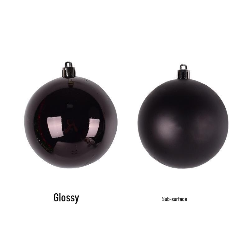 Black PVC Christmas Balls - Decorative Ornaments (6-15CM) for Tree Hanging and Scene Arrangement.