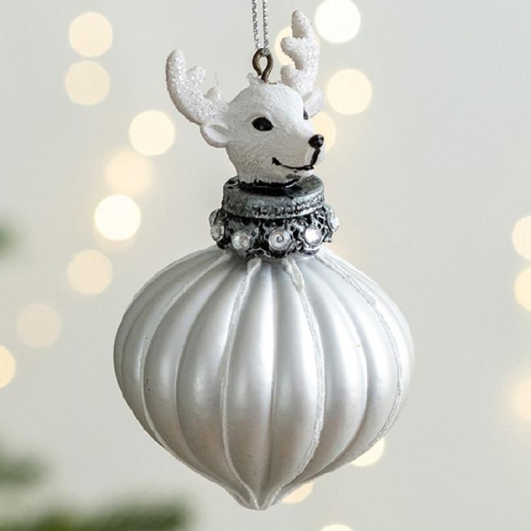 Ornamenti di Natale in Vetro Premium con Forme Creative a Goccia e Scoiattoli e Dettagli Dinamici di Glitter