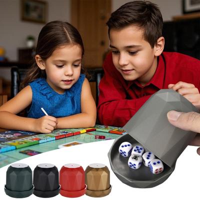 Yousheng 1 Set Würfelbecher mit Sockel, 5-Punkt-Würfel, robuster manueller Shaker-Becher, für Erwachsene, Familienabend, Bar, Party, Glücksspiel, Trinkbrettspiel, Casino-Ausrüstung