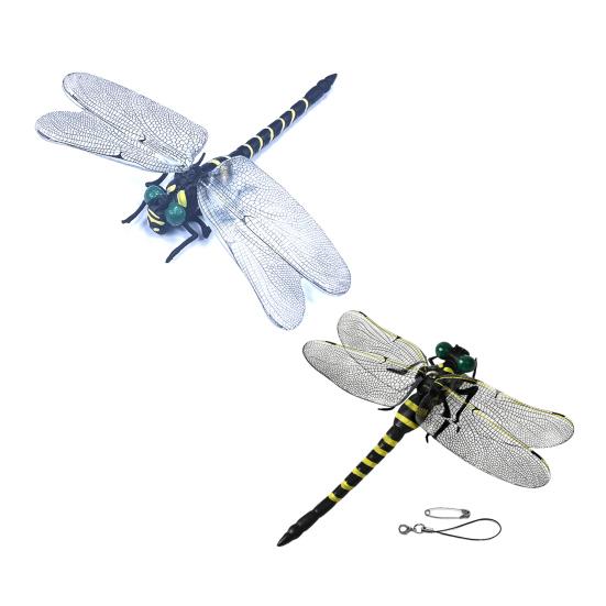 Künstliche Libellen-Dekoration mit Kordel/Anstecknadel Tragbar Outdoor Camping Mücken Fliegenabwehr Simuliertes 3D Libellenmodell Ornament Kinder Lernspielzeug