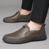 Leather Shoes Men's Autumn Winter New Leather Soft Sole Breathable Casual Cow Tendon Sole Anti Slip Men's Driving Shoes Loafers