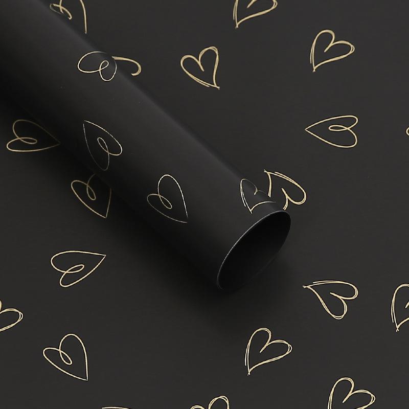 20Pcs Heart Printed Wrapping Paper Florist Bouquet Packaging Gift Wrapping Paper for Birthday Party DIY Craft Art Paper Roll