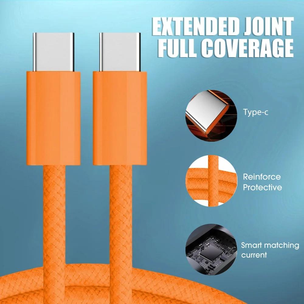 1/2/3m 60W Fast Charging Cable Data Line Type C To Type-C for Iphone 17 Pro Max USBC To C Cable Wire Cord for IPhone 15 16 17