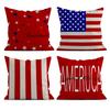 Independence Day Series American Flag And Stripes Printed Square Pillowcase Cushion Pillow Cover Pillow Case Bedroom Office Car