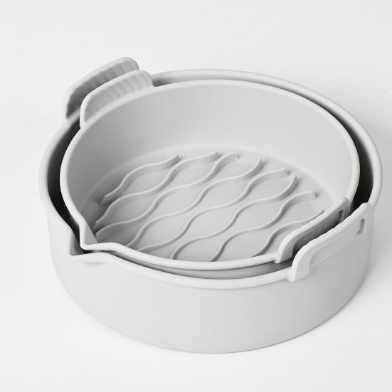 Air Fryer Silicone Baking Pan Reusable Non Stick Silicone Liner for Meats Vegetables Desserts Easy Cleanup Air Fryer