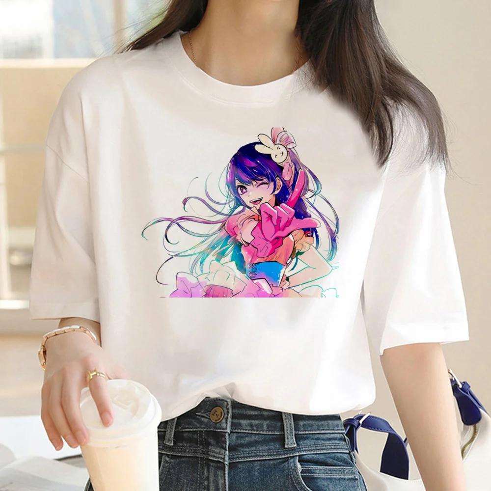 Oshi No Ko Print Women Tshirt Comic Anime Harajuku Short Sleeve T Shirt Female Manga Anime Streetwear Yk Clothes Tops