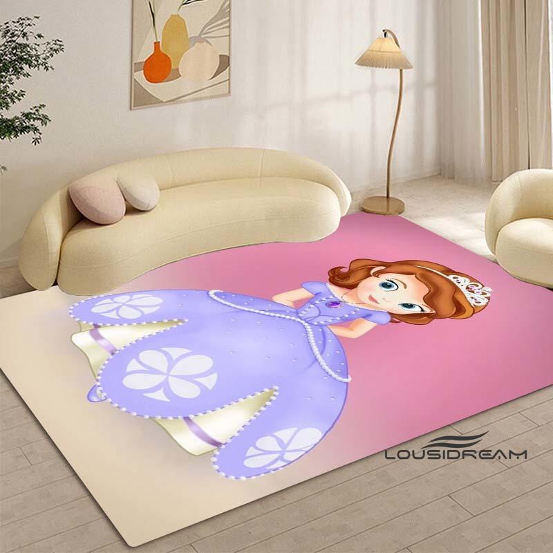 Cartoon Sofia die Erste Prinzessinnen-Muster Teppich - Raumdeko, Maschinenwaschbar und Weich, Perfekt für Schlafzimmer Spielmatte, Wohnzimmer