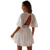 Summer new sexy backless hollow tassel imitation cotton dress for women