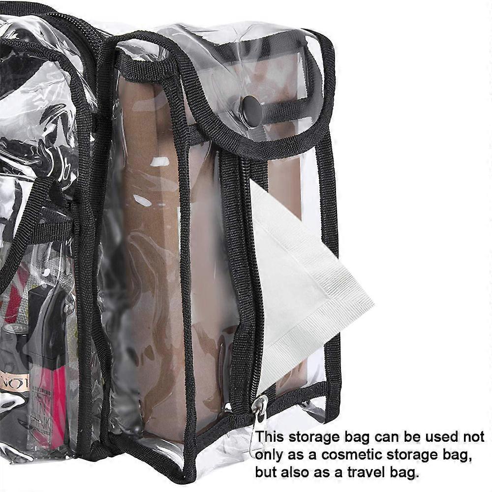 Premium Clear Travel bag Makeup Organizer PVC Toiletry Bag Transparent Cosmetic Bag for Women for Toiletries Adjustable Strap