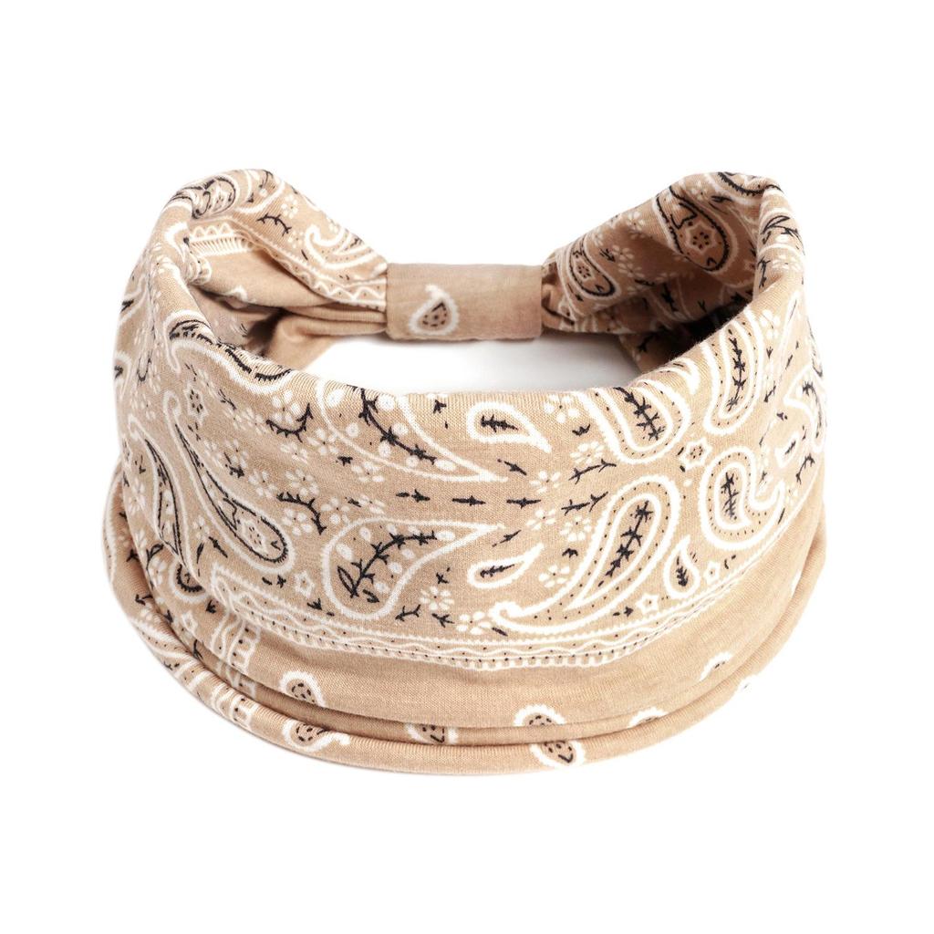 Bandeau large rétro à motif cachemire pour femmes - Bandeau de sport élastique coloré pour yoga