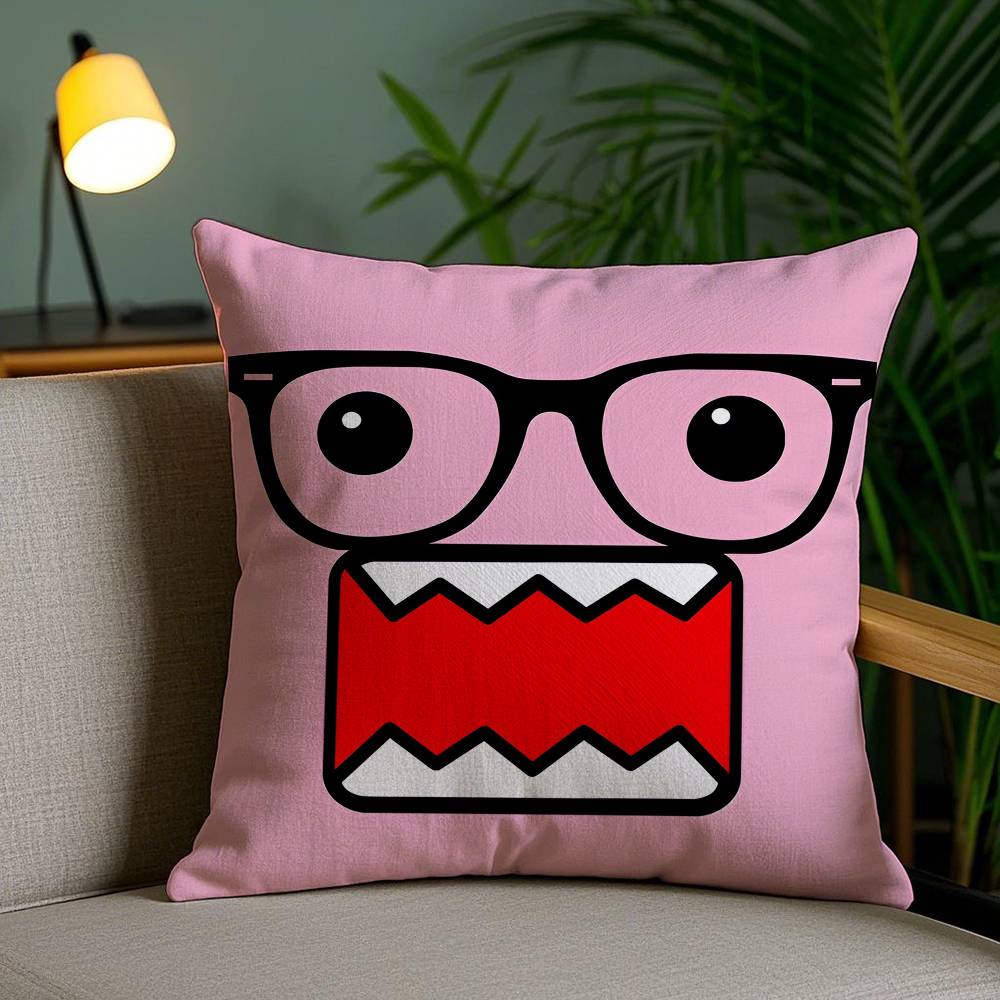 

Мультяшные персонажи Домо-кун-Веселая наволочка Антипылевая клещевая наволочка Невидимая молния Шелковистый короткий плюш Чехол для диванной подушки 12x12Inch