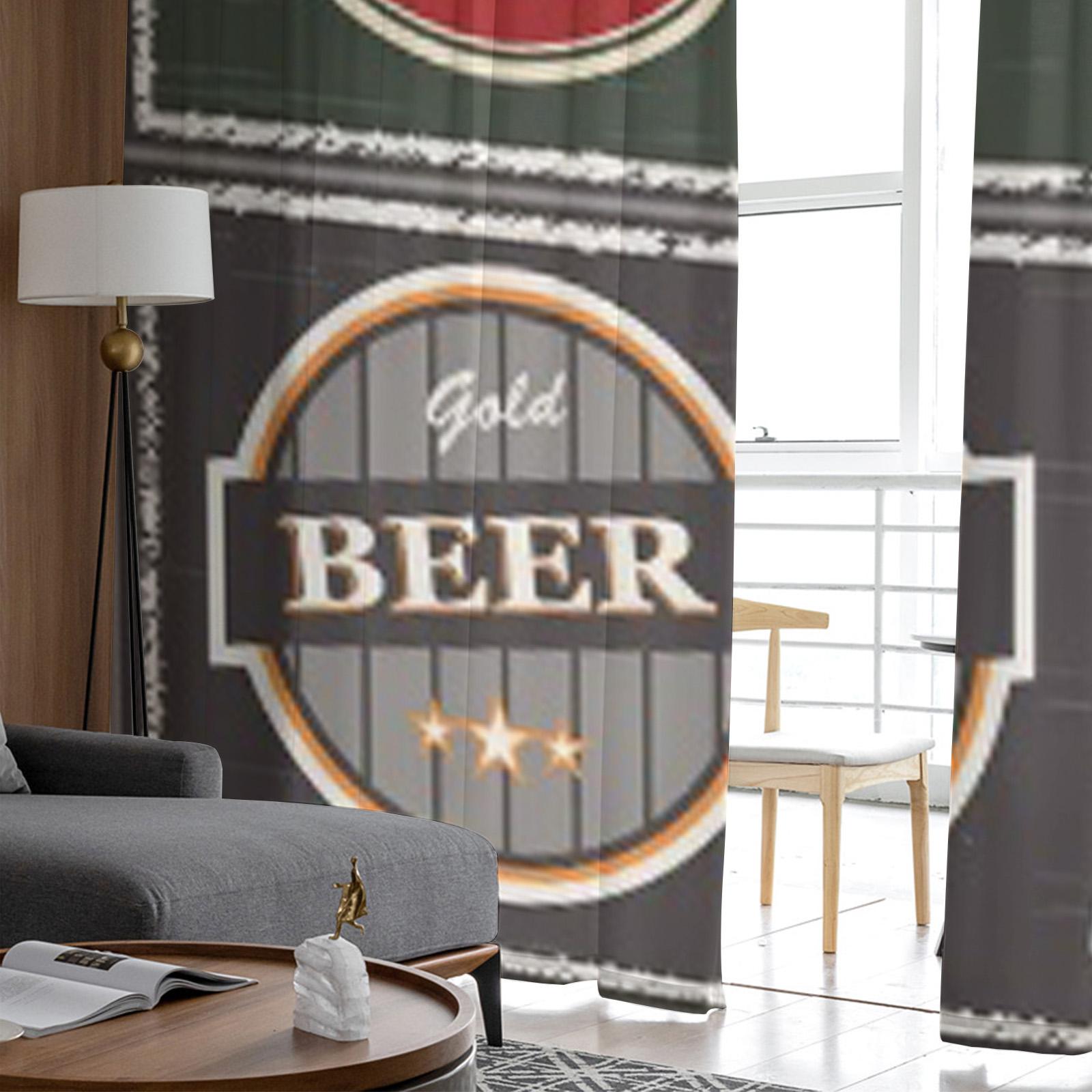 Стакан пива Эмблема Прозрачные шторы для гостиной Прозрачный тюль Оконные украшения — фото 3