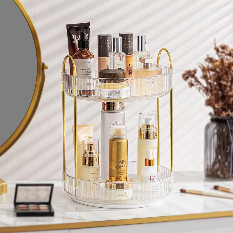 Scaffale Organizer Rotante per Piano Bagno Portaoggetti per Profumi Trucco Scaffale Rotante a 360° Portaoggetti per Cosmetici da Toeletta Scaffali