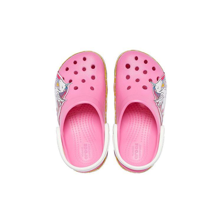 Crocs Classic Clog Fun Academy Unicorn Comfortable Daily Kids Sandals Kids Sandals Rose-Pink 207071-669