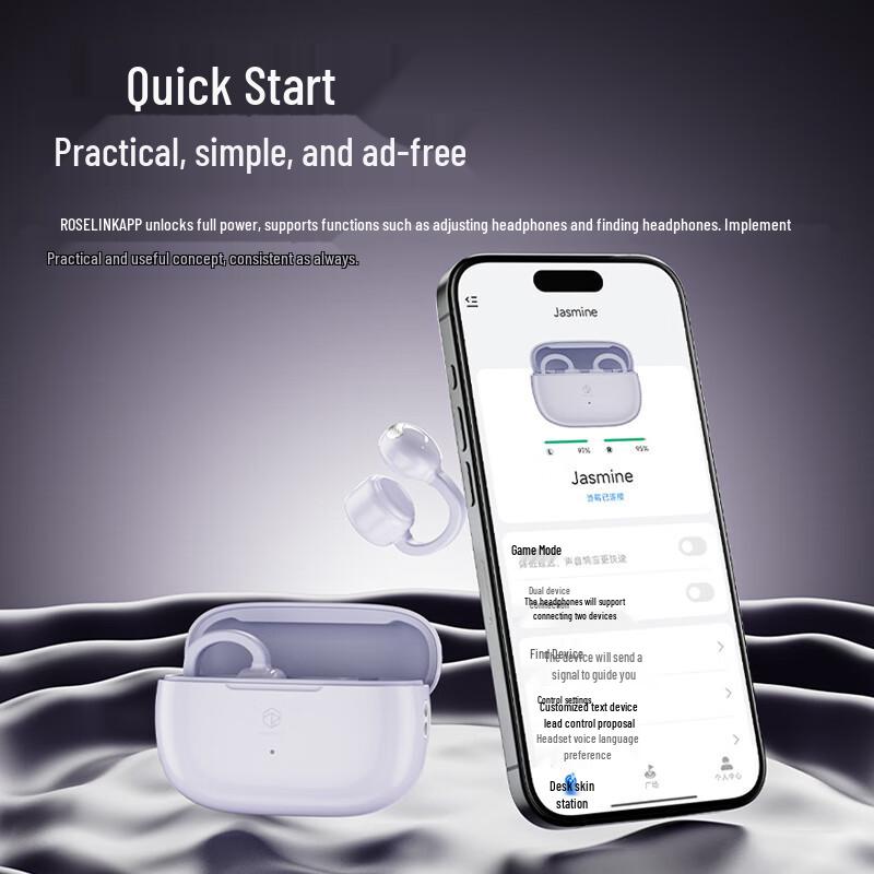 Weakwater Jasmine Open-Ear Bone Conduction Bluetooth Earbuds