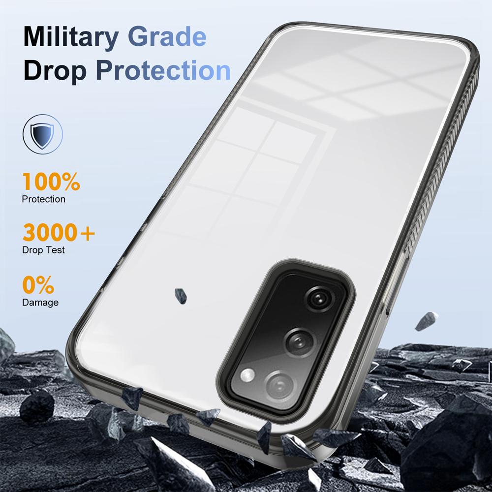 KEYSION Transparente Hülle für Samsung S20 FE 5G Weiches TPU+PC Rutschfest HD Klar Stoßfest Handy-Rückseite für Galaxy S21 FE 5G