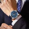 POEDAGAR Original Military Man Wristwatch Waterproof Luminous Chronograph Leather Strap Watches for Men Quartz Watch Reloj