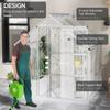 6 X 6ft Walk-In Greenhouse, Polycarbonate Greenhouse with Sliding Door, Window, Aluminium Frame, Foundation, Silver