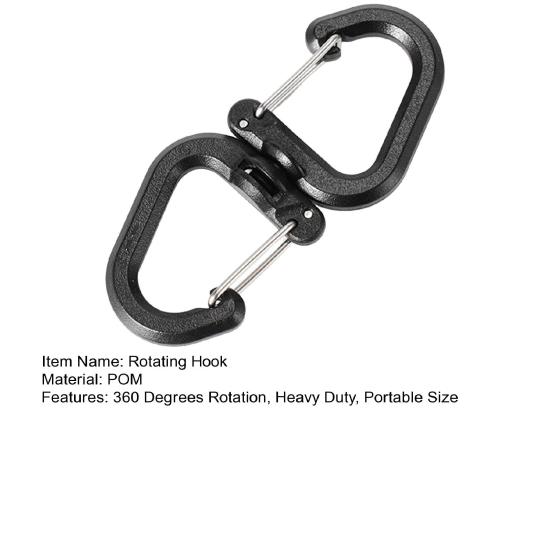 1/5Pcs 360 Degrees Rotating Hook Portable Lightweight Outdoor Camping Hiking S-shaped Swivel