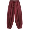 Men's Chinese Style Tai Chi Pants - Wide-Leg, Loose Fit, Cotton & Linen, Ideal for Spring & Autumn Martial Arts Training