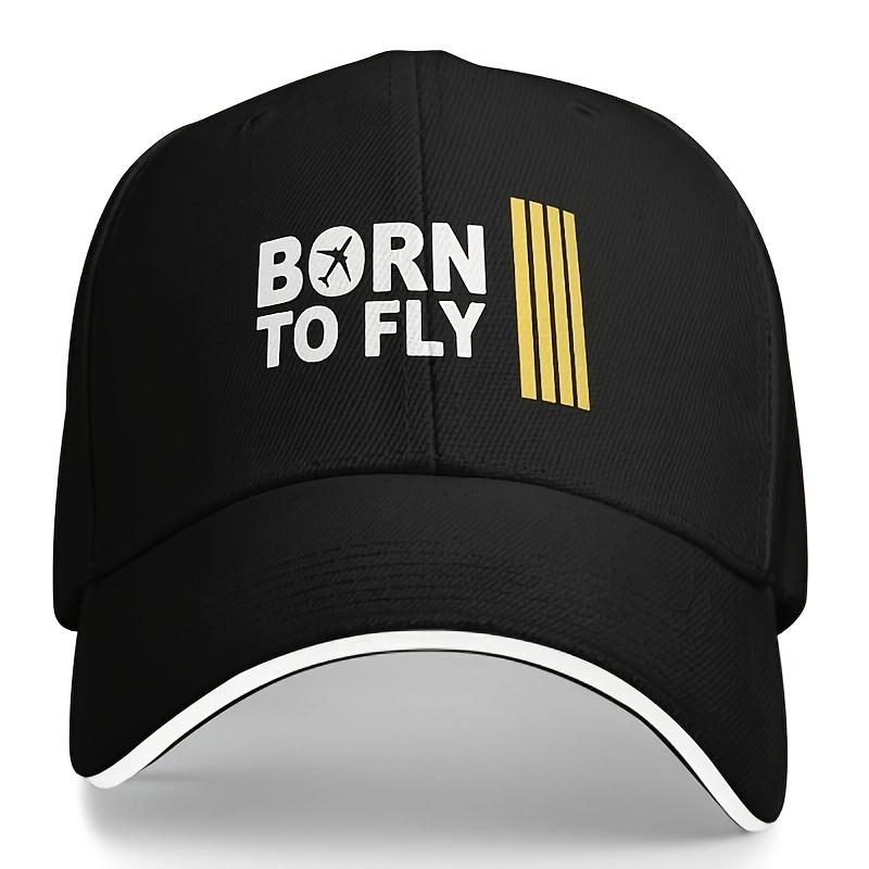 Aviation Pilot Captain Striped Baseball Cap Compatible for BORN to FLY Lightweight Unisex Pilot Hat with Cockpit Stripes