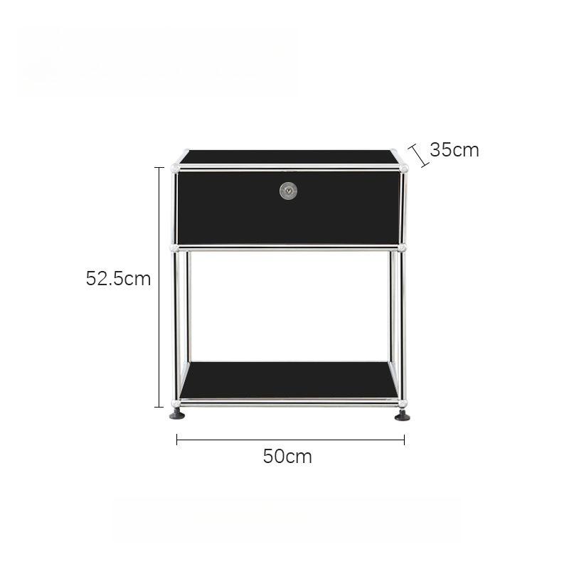 Nordic Nightstands Bedroom Bedside Table Stainless Steel Storage Cabinet with Lock Multifunctional Home Storage Furniture