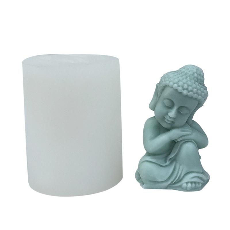 Buddhas Monk Shape Silicone Molds DIY Epoxy Resin Molds Table Ornament Mould Candle Plasters Making Tool Easy-to Clean