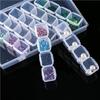 ABS Crystal Embroidery Storage Box Rectangular 28 Grid Adjustable Detachable Salon Manicure Rivet Container Case