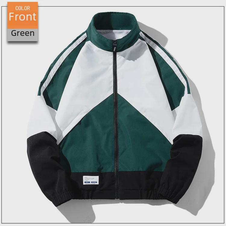 Men's Color Block Casual Sports Jacket - Versatile Spring & Autumn Coat