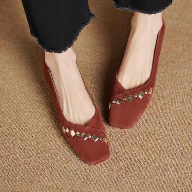 Square Toe Shallow Mouth Women s Shoes 2026 Spring and Autumn New Comfortable and Lightweight Commuter Single Shoes 34 коричневый 2590₽
