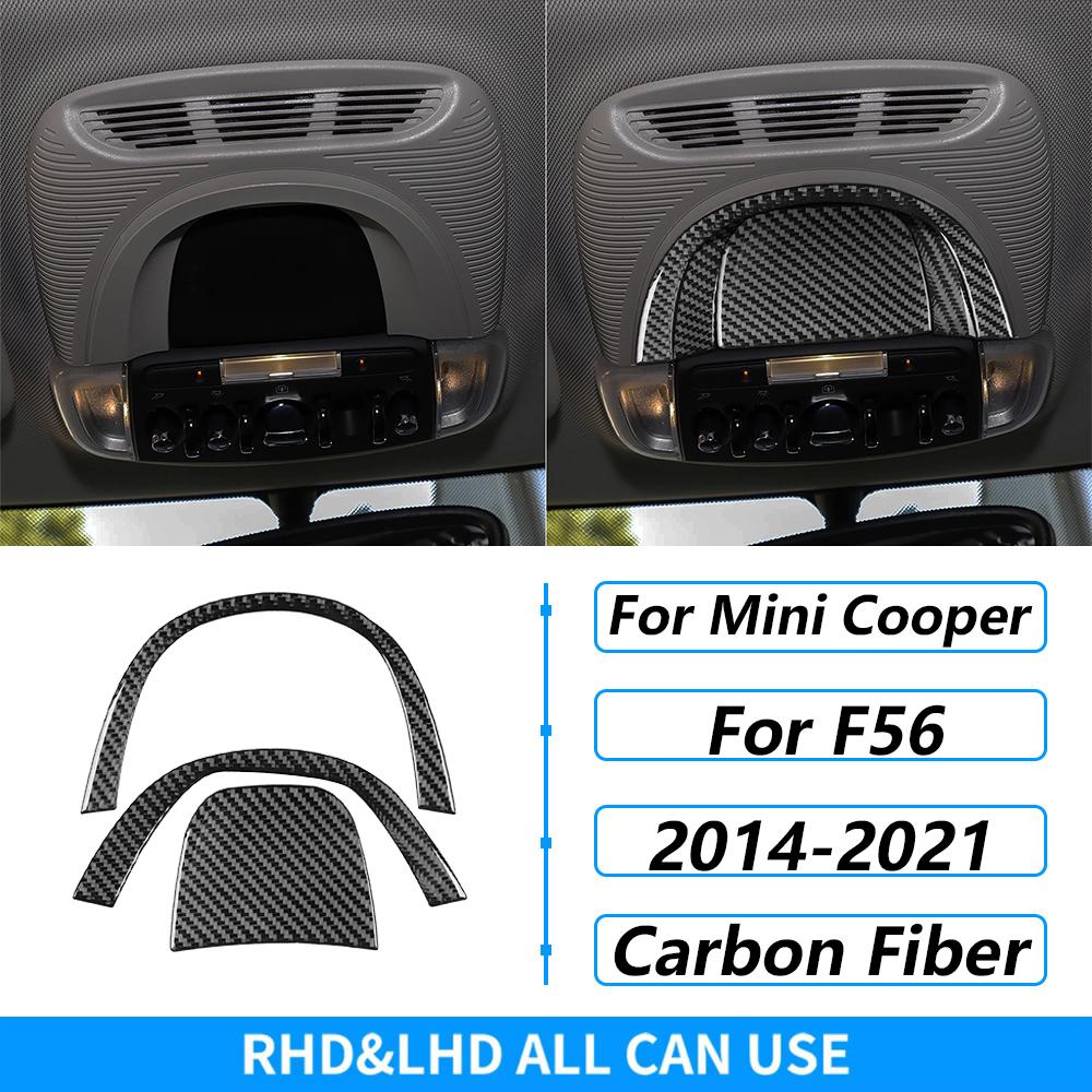 For Mini Cooper F56 2014-2021 Carbon Fiber Central Console Wheel Speedometer Air Outlet Panel Trim Set Car Accessories Sticker