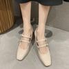 Rimocy Grube Wysokie Obcasy Buty Mary Jane Dla Kobiet Moda Czółenka z Podwójnym Paskiem z Klamrą Kobieta Wiosna Lato Nowe Buty ze Skóry Patentowej