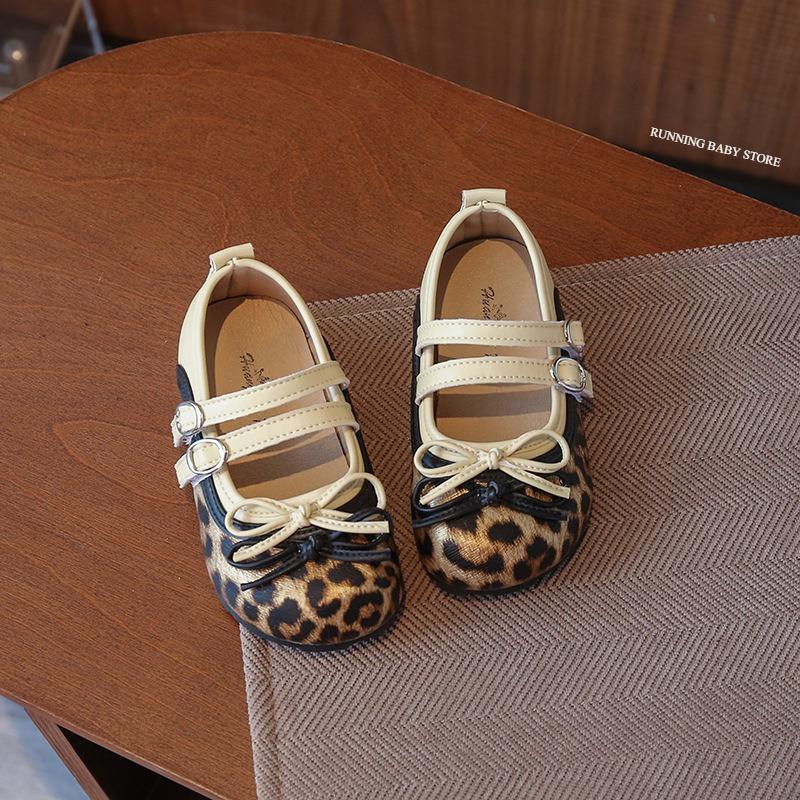 

Leopard Print Leather Shoes for Girls Fashion Princess High Quality Soft Soles Wedding Party Shoes Child Shallow Footwear I09275 23 жёлтый