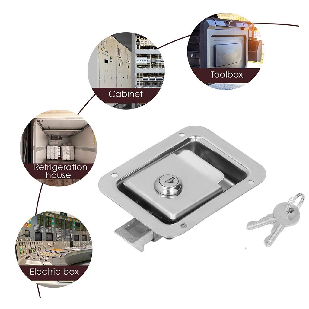 Travel Trailer Lock Travel Trailer Lock Stainless Steel Flush Mount Paddle Handle RV Door  for Toolbox Cabinet Electric Box
