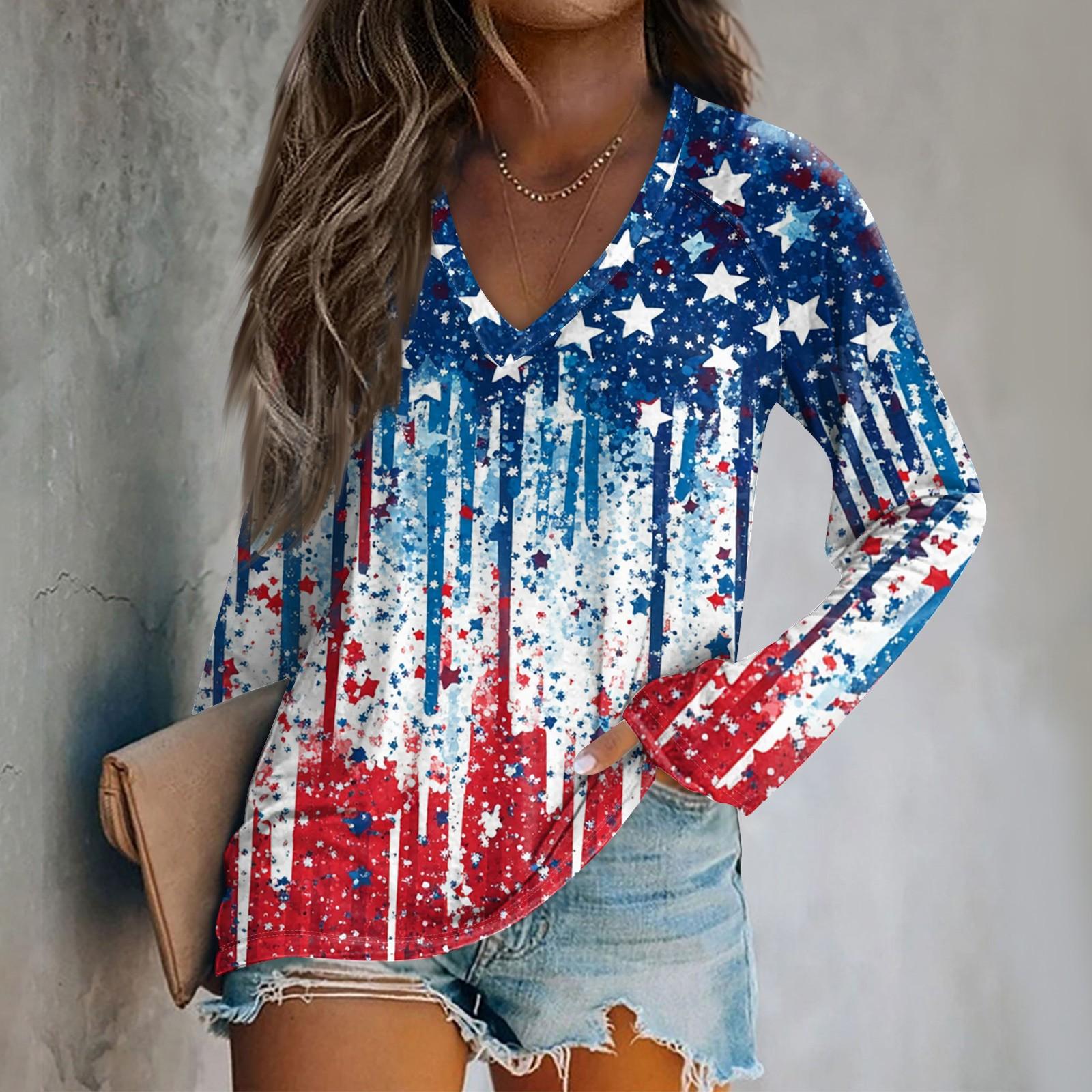 

Женская футболка с длинным рукавом и принтом «День независимости» L