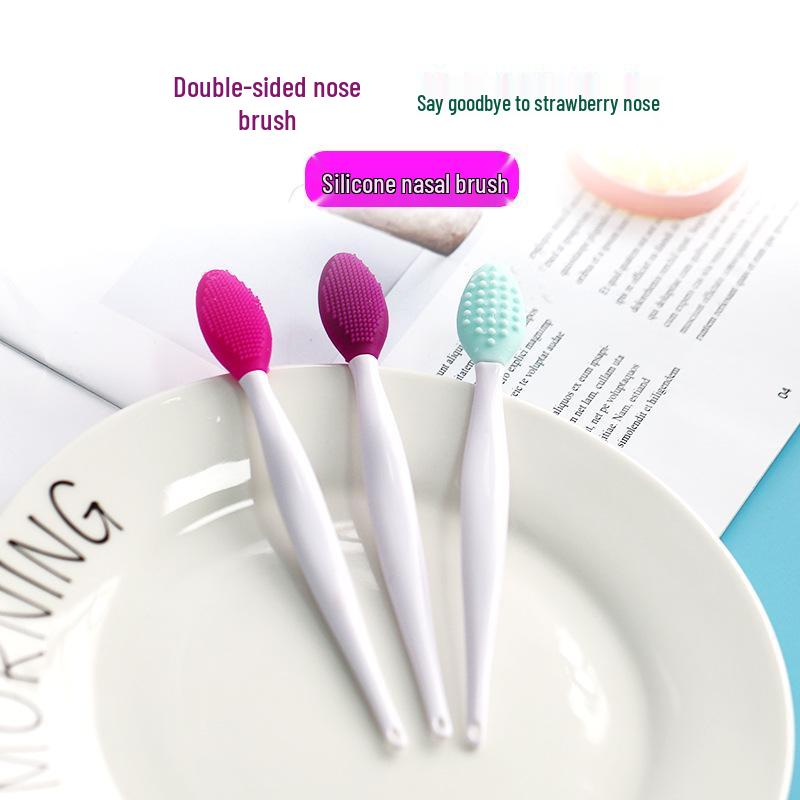 Silicone Nasal Brush: Long Handle Blackhead & Pore Cleaner, Multifunctional Makeup Tool
