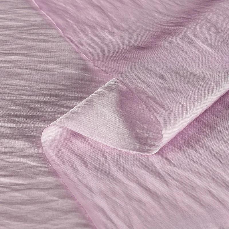 100x150cm Acetate Satin Fabric Pleated Texture Lightweight Breathable Shirt Dress Apparel for Diy Sewing Rayon Material