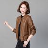 Herbst Neuer Ledermantel Damen Kurzer Ledermantel Lockere und schlanke Damenjacke Skin Shield