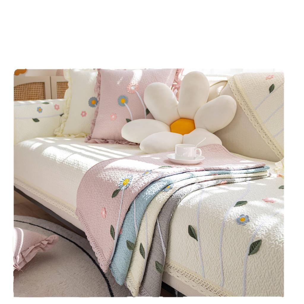 2025 new sofa cushion four seasons universal cotton fabric simple modern small fresh sofa cover cover cloth princess