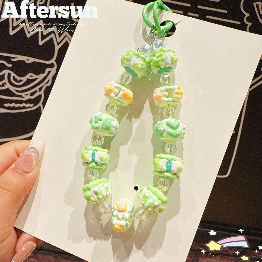 Hand-Painted Beaded Phone Lanyard & Keychain Charm