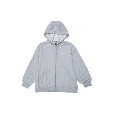 Solid Color Loose Fit Zip Up Hooded Sports Jacket Women Jacket Gray IK2433