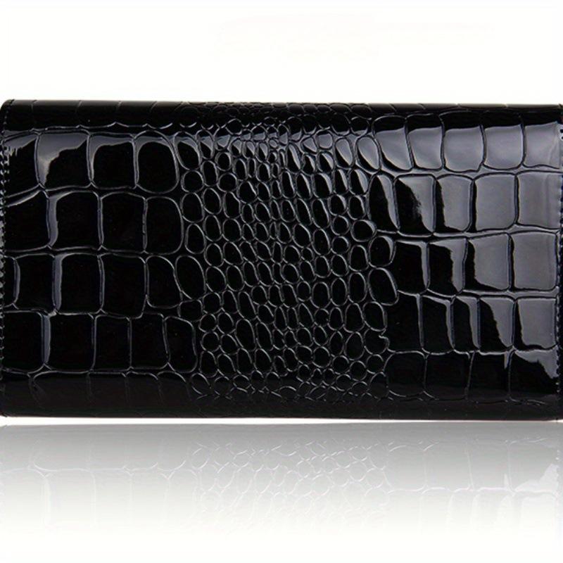 Patent Leather Clutch Bag Large Capacity Crocodile Pattern Bag Clutch Bag