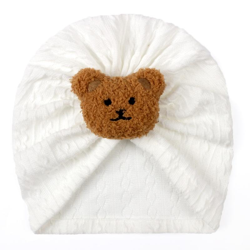 Children s Jacquard Pullover Hat Cute Baby Bear Hood Hat Four Seasons Soft Baby Hat
