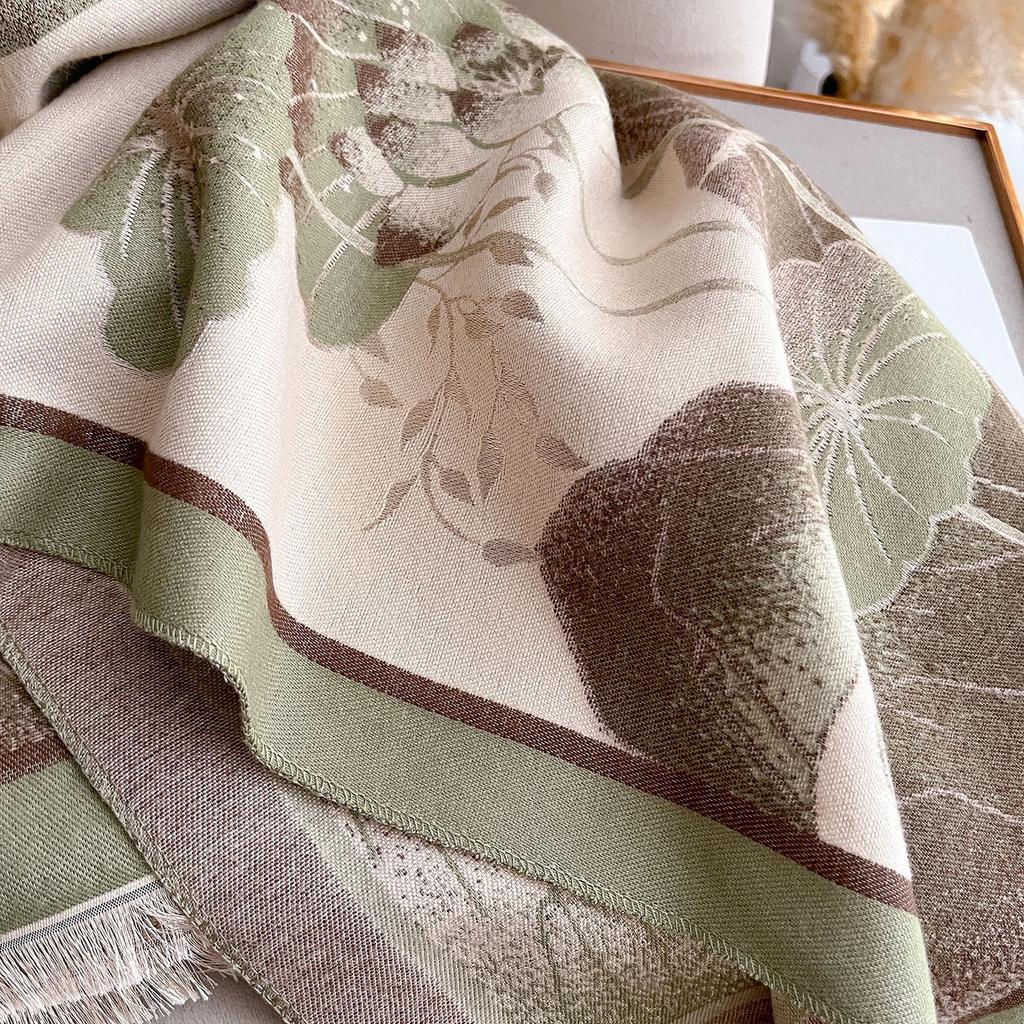 Korean Version Of Jacquard Warm Fashion Temperament Scarf Dual-Purpose Air-Conditioned Room Shawl Thickened Shawl